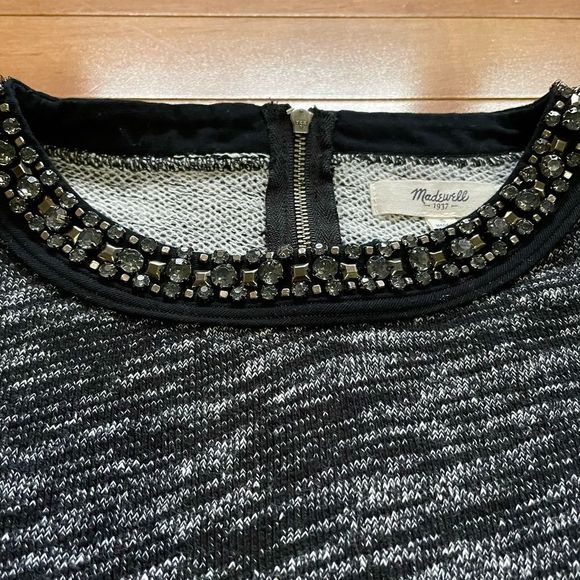 Madewell Sparkle Trim Crystal Accent Knit T-Shirt Sz. Small - Picture 4 of 8